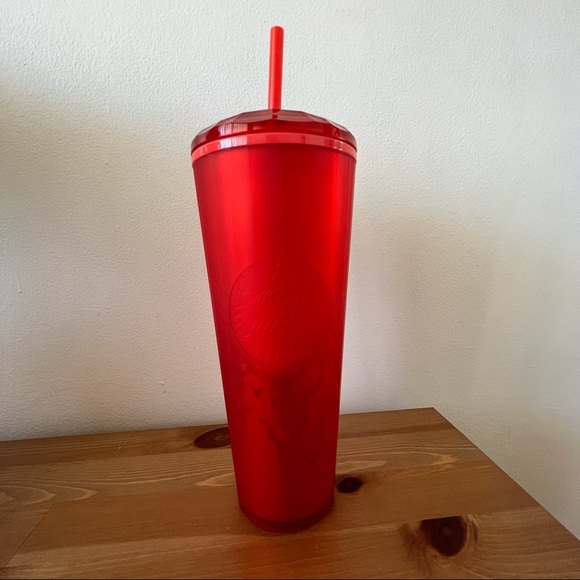 NWT Starbucks Red Heart Gradient Kaleidoscope Cold Cup 24oz w/ Dome Lid ✨ - Picture 1 of 6